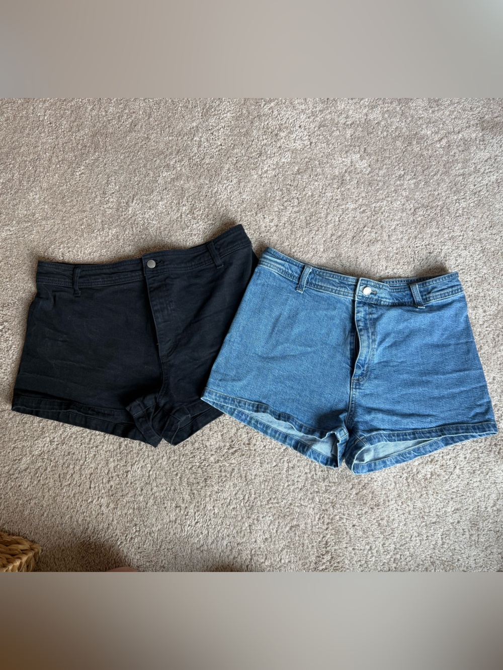 Universal Thread High-Rise Denim Shorts - Black & Light Blue 2 pair